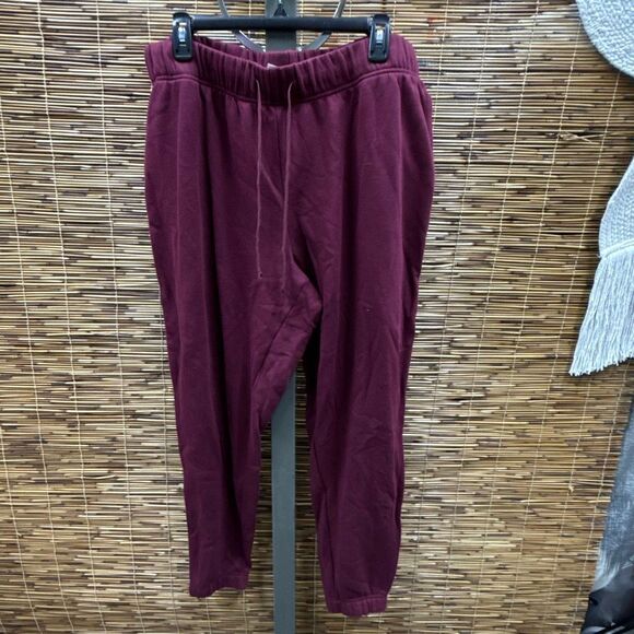 ID Ideology Womens Plus Size Solid Fleece Jogger Pants Malbec 1X - Picture 2 of 3